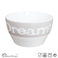 13cm New Bone China Bowl com Decal Design Words